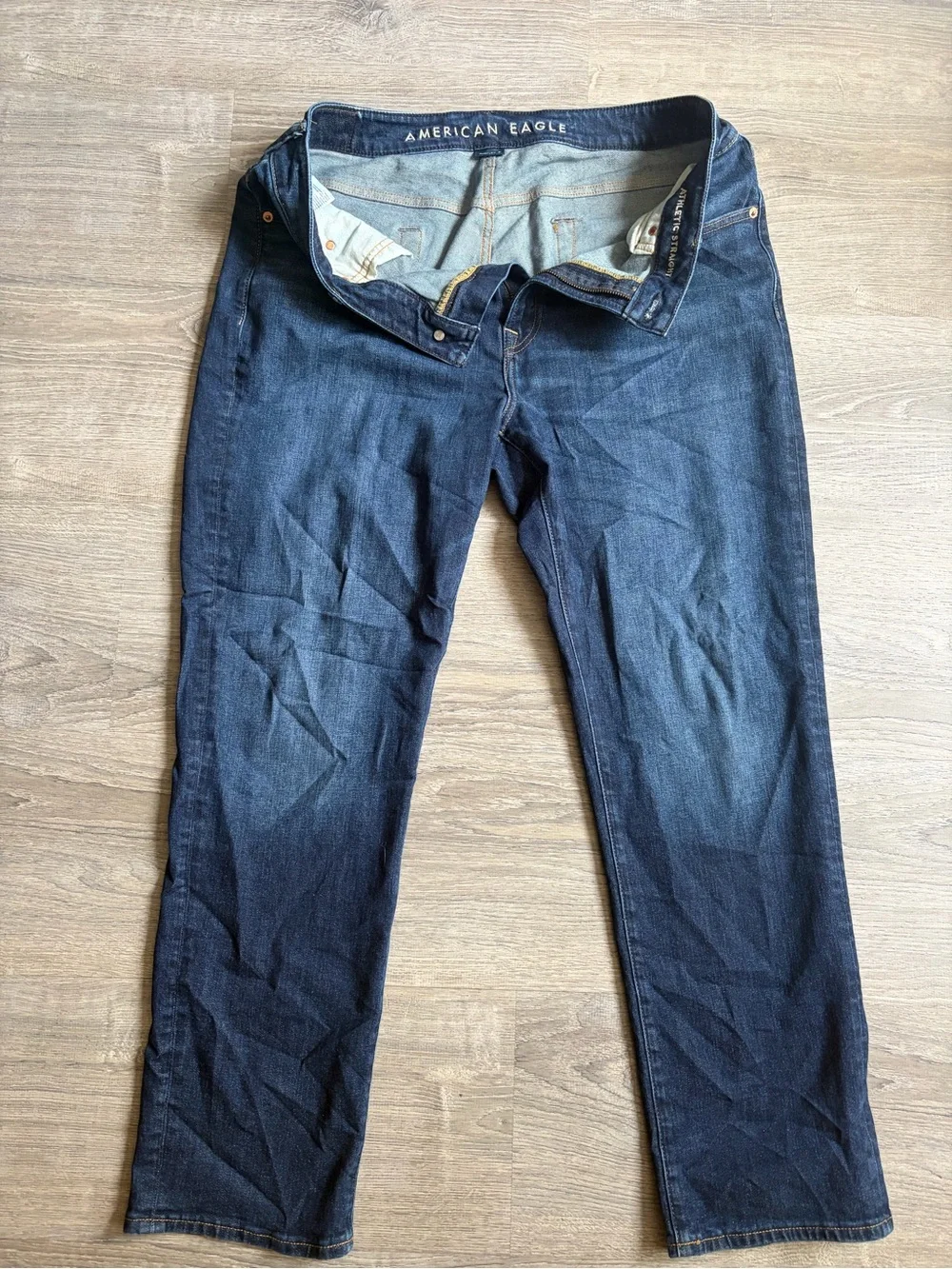 American Eagle Dark Wash Athletic Straight Jeans 36x32